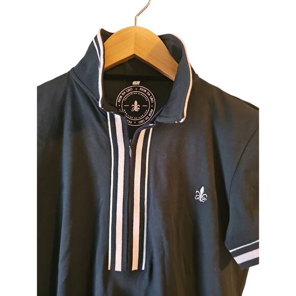 Fior Da Liso sz small navy pink polo equestrian dress front zip - Picture 4 of 9